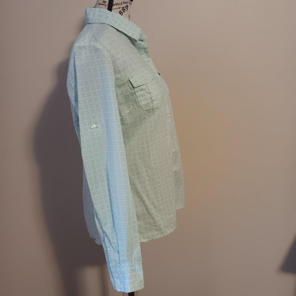 Tommy Hilfiger NWOT Mint Green Long Sleeve Button Down Shirt Top Women's Size M - Picture 7 of 14